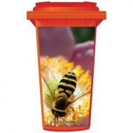 Bee On A Flower Wheelie Bin Sticker Panel